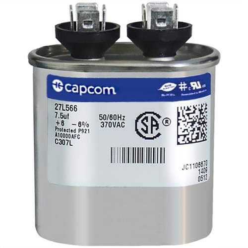 Genteq GENTEQ - C307L / 27L566 GE Capacitor Oval 7.5 uf MFD 370 Volt 27L566, 27L566S(Repla - Image 2
